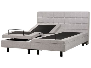 Lit réglable Tissu DUKE 180 x 200 cm Gris clair