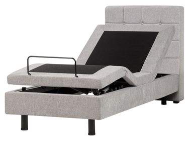 Lit réglable Tissu DUKE 80 x 200 cm Gris clair
