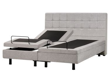 Lit réglable Tissu DUKE 160 x 200 cm Gris clair