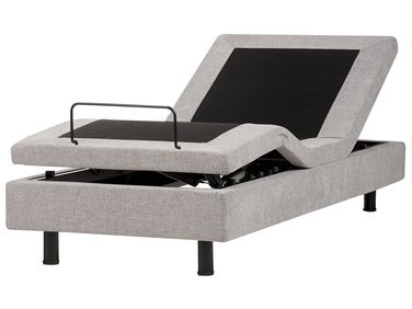 Lit réglable sans tête de lit Tissu DUKE 90 x 200 cm Gris clair