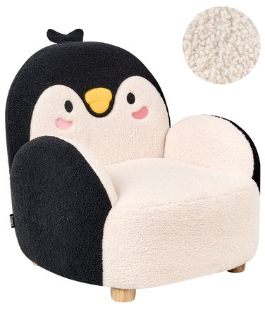 Kinderfauteuil Pinguïn FYN Bouclé Zwart