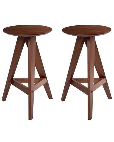 Lot de 2 tabourets de bar AROMA Bois Marron