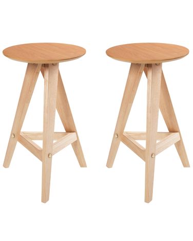 Lot de 2 tabourets de bar AROMA Bois Marron clair