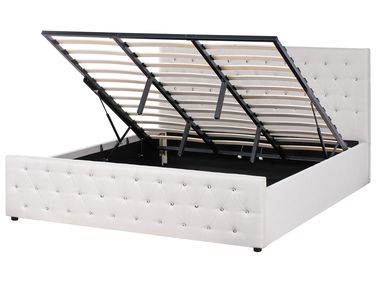 Lit ottoman Tissu AMIENS 180 x 200 cm Beige