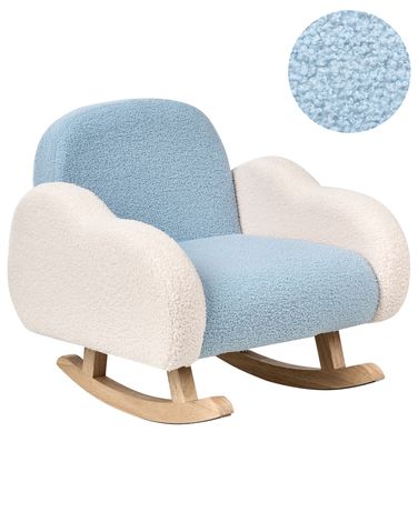 Kinderschommelstoel Wolk SKARE Bouclé Lichtblauw