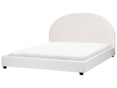 Lit avec sommier Tissu VAUCLUSE 180 x 200 cm Blanc cassé