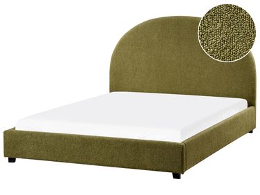 Lit avec sommier Bouclé VAUCLUSE 140 x 200 cm Vert olive