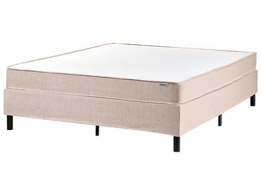 Lit boxspring sans tête de lit Tissu COUNTESS 160 x 200 cm Beige