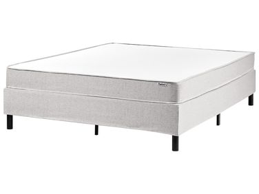 Lit boxspring sans tête de lit Tissu COUNTESS 160 x 200 cm Gris clair
