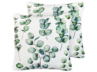 Lot de 2 coussins d'extérieur BOSQUE Motif de plante 45 x 45 cm Vert