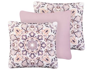 Lot de 3 coussins d'extérieur SAMMIT Motif oriental 45 x 45 cm Multicolore