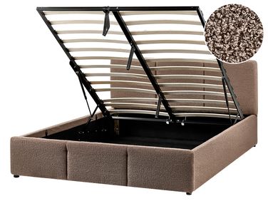 Lit ottoman Bouclé BOUSSE 140 x 200 cm Taupe