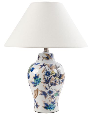 Lampe à poser MORACA Porcelaine Blanc/bleu
