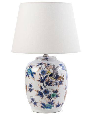 Lampe à poser SUNJA Porcelaine Blanc/bleu