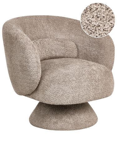 Fauteuil pivotant LIEKSA Bouclé Beige
