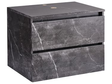 Meuble lavabo mural SERRA 60 cm Marbre noir