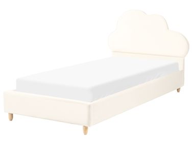 Lit d'enfant Nuage Velours BELLEVUE 90 x 200 cm Beige clair