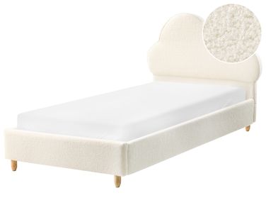 Lit d'enfant Nuage Bouclé BELLEVUE 90 x 200 cm Blanc cassé