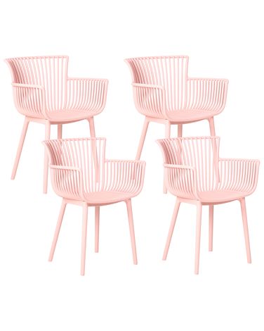 Lot de 4 chaises de jardin PESARO Rose