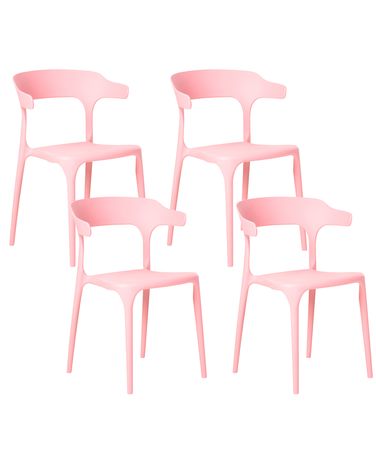 Lot de 4 chaises de jardin GUBBIO Rose