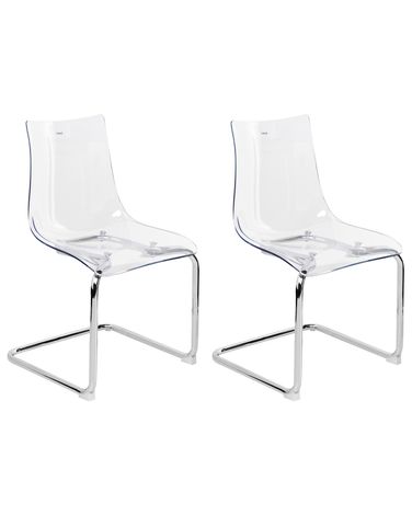 Lot de 2 chaises de salle à manger MARSHALL Transparent