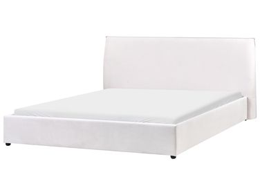 Lit avec sommier Velours LAVAUR 180 x 200 cm Blanc cassé