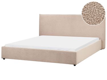 Lit avec sommier Bouclé LAVAUR 180 x 200 cm Taupe