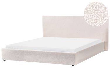 Lit à eau Bouclé LAVAUR 180 x 200 cm Blanc cassé