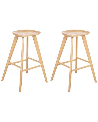 Lot de 2 tabourets de bar CANDO Marron clair