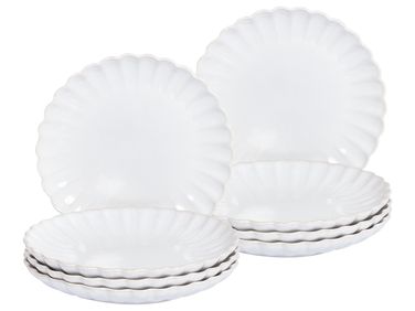 Lot de 8 assiettes à dessert NETTLE Grès Blanc cassé