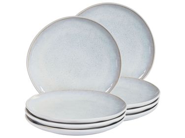 Lot de 8 assiettes à dessert SESAME Grès Gris clair