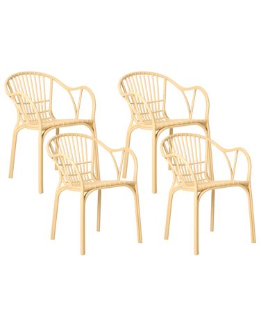Lot de 4 chaises de jardin ANDORA Beige