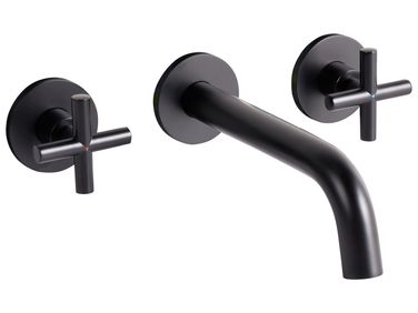 Robinet de lavabo mural KAIETEUR Laiton Noir
