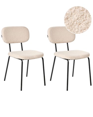 Lot de 2 chaises ADAIR Bouclé Beige