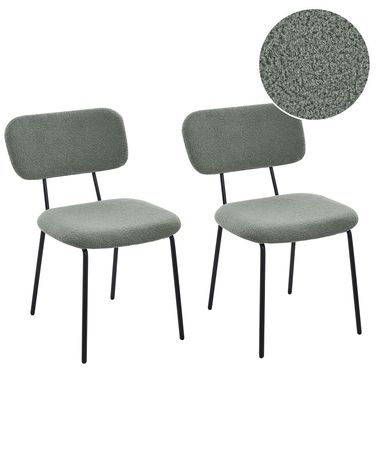 Lot de 2 chaises ADAIR Bouclé Vert clair