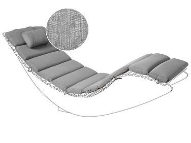 Kussen voor ligstoel BRESCIA PREMIUM 180 x 60 cm Grijs melange