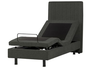 Lit réglable Tissu CASTELLAN 80 x 200 cm Gris foncé