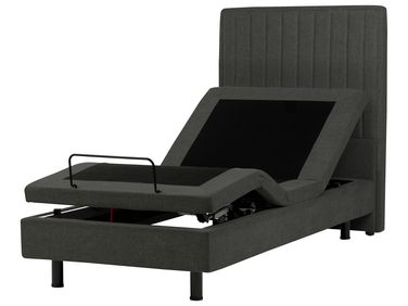 Lit réglable Tissu CASTELLAN 90 x 200 cm Gris foncé
