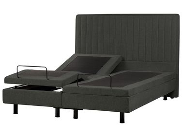 Lit réglable Tissu CASTELLAN 160 x 200 cm Gris foncé