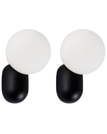 Lot de 2 lampes murales HELME Noir