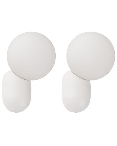 Lot de 2 lampes murales HELME Blanc
