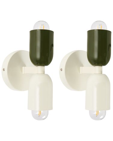 Lot de 2 lampes murales TOPI Métal Blanc cassé