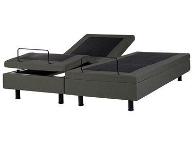 Lit réglable sans tête de lit Tissu CASTELLAN 180 x 200 cm Gris foncé
