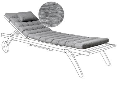 Kussen voor ligstoel CESANA PREMIUM 192 x 56 cm Grijs melange