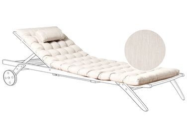 Kussen voor ligstoel CESANA PREMIUM 192 x 56 cm Lichtbeige