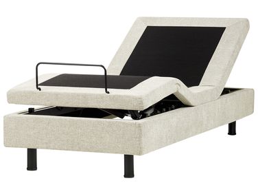 Lit réglable sans tête de lit Tissu CASTELLAN 80 x 200 cm Beige