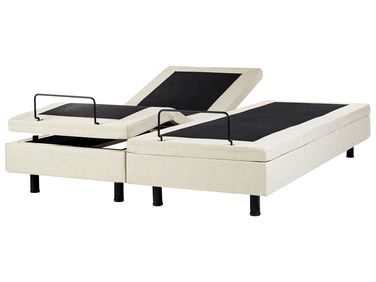 Lit réglable sans tête de lit Tissu CASTELLAN 180 x 200 cm Beige