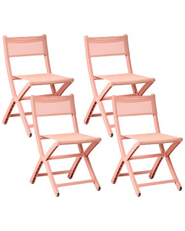 Lot de 4 chaises de jardin TALCA Pliant Corail