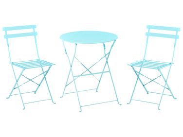 Ensemble bistrot Pliant FIORI Métal Turquoise