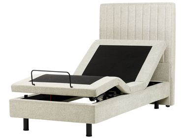 Lit réglable Tissu CASTELLAN 90 x 200 cm Beige